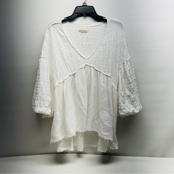 Free People We The Free Flower Power Top White Oversized Gauze Raw Hem
Size XS - Picture 3 of 10
